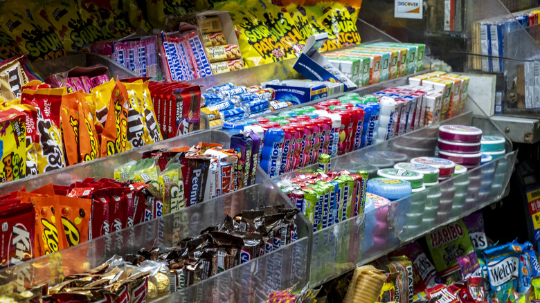 Variety of snacks at a convenience store