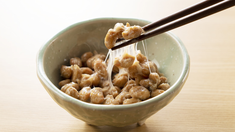 natto served in a bowl