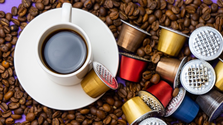 Nespresso capsules and coffee