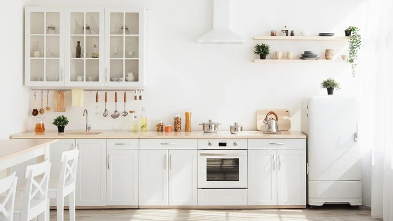 a bright white kitchen
