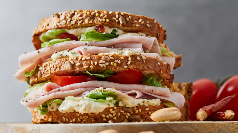 loaded turkey sandwich