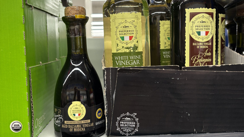 Lidl balsamic vinegar on grocery shelf