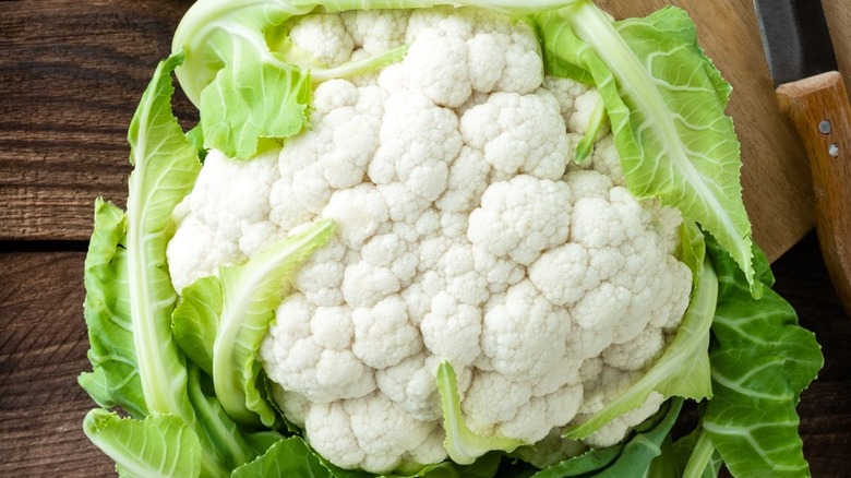whole cauliflower with leaves