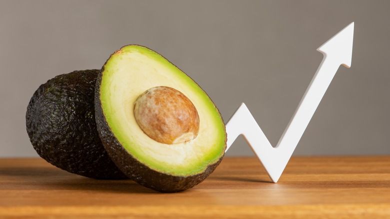 avocado with arrow pointing up