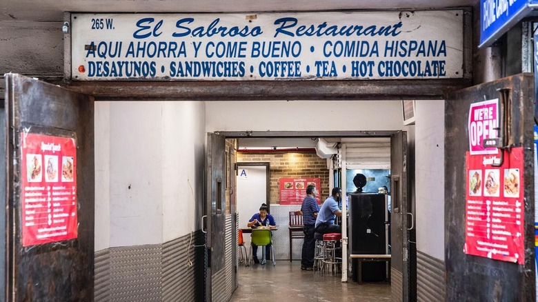 entrance to El Sabroso in midtown Manhattan