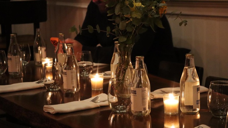Tables set at Brothers Fish and Chips