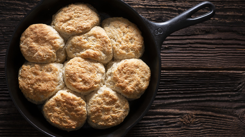 biscuits in cast iron pan