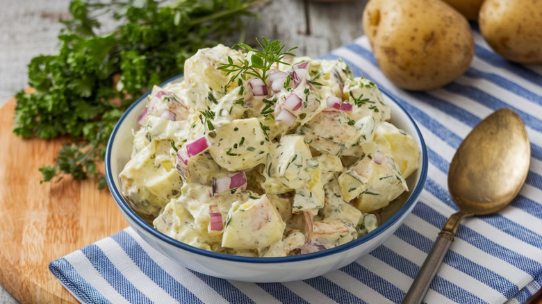 bowl of classic potato salad
