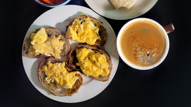 plated breakfast spread