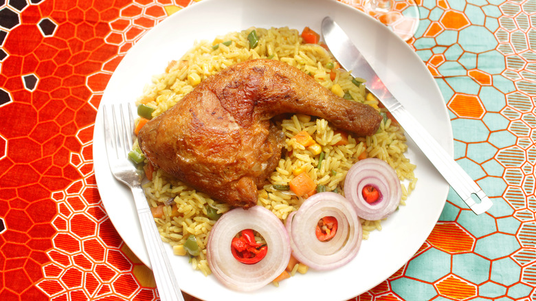 plate of Nigerian fried rice