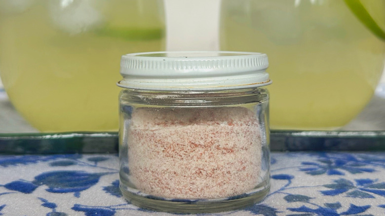 Small jar of black salt