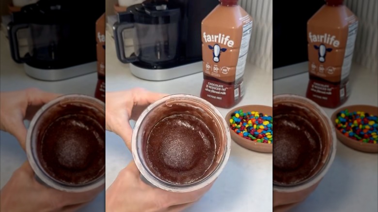 CREAMi frozen with bubble in center