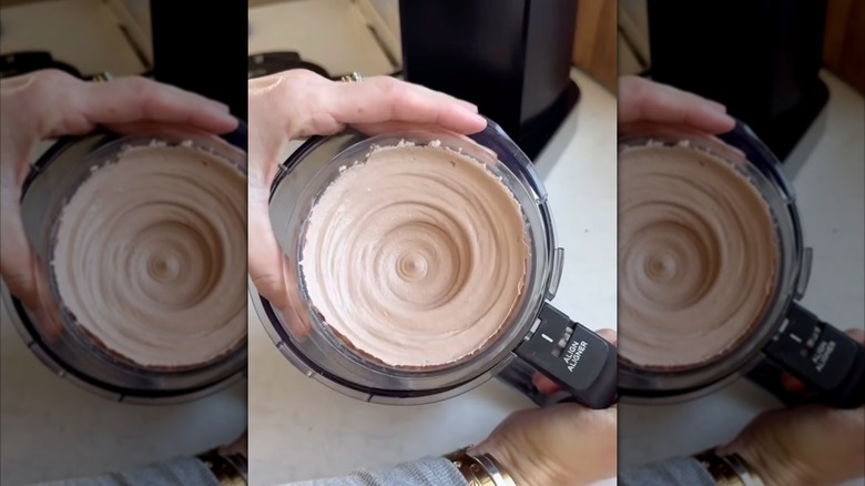 Spun CREAMi contents in a container