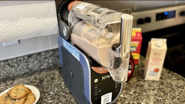 milkshake in process in Ninja Slushi