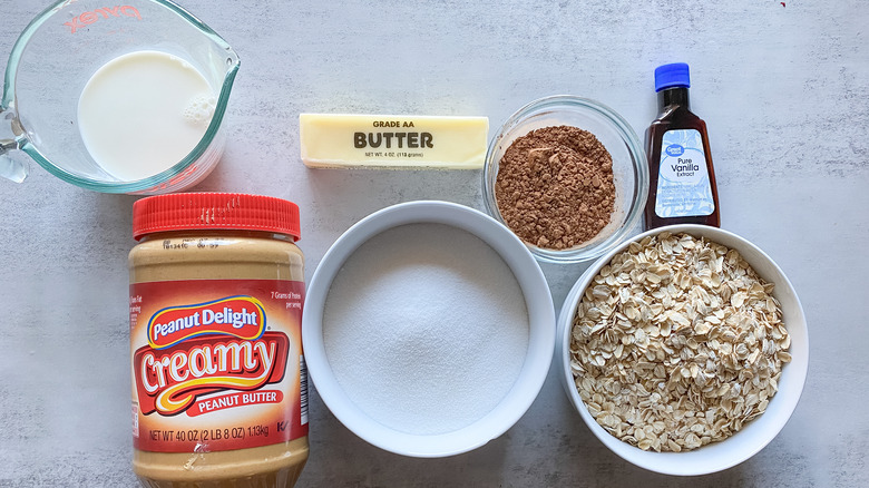 ingredients for chocolate oatmeal cookies