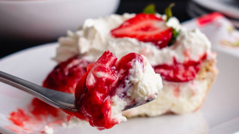 layered strawberry dessert