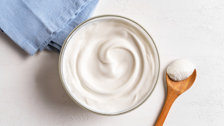 A bowl of Greek yogurt