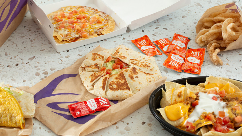 selection of Taco Bell food