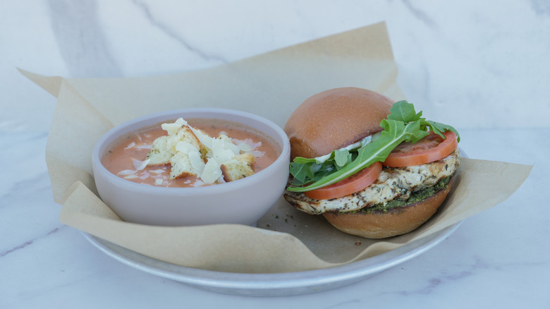 sandwich with tomato soup