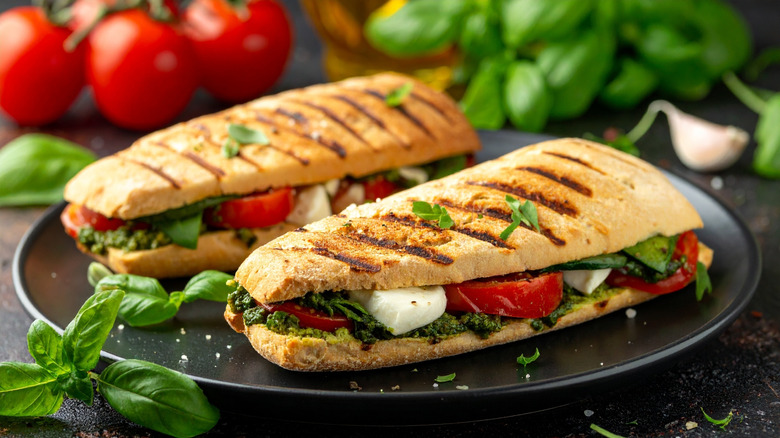 Pesto panini sandwich