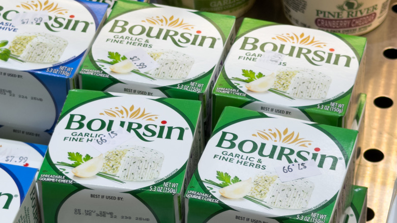 Boxes of Boursin cheese
