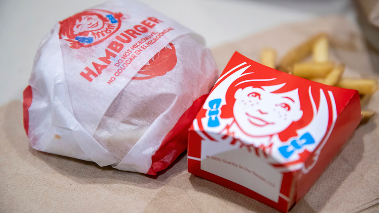 Wendy's burger and fries in packaging