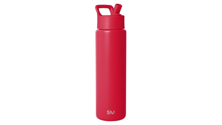 Stock image of Simple Modern's red Summit Water Bottle.