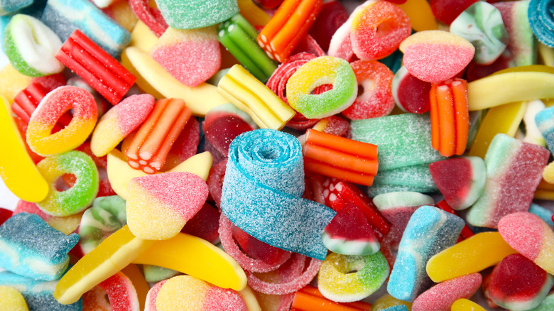 A colorful pile of various candies