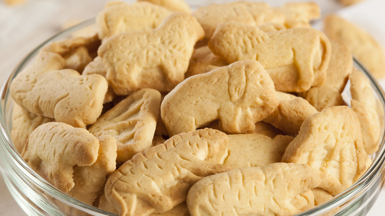 A bowl of animal crackers
