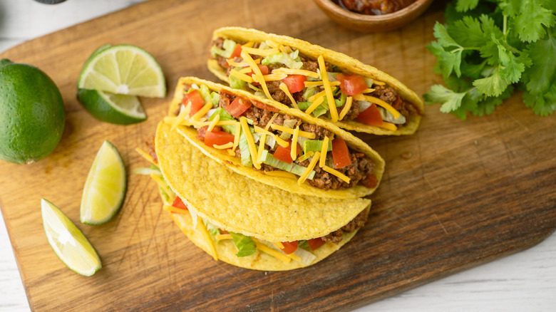 empty taco shells on plate