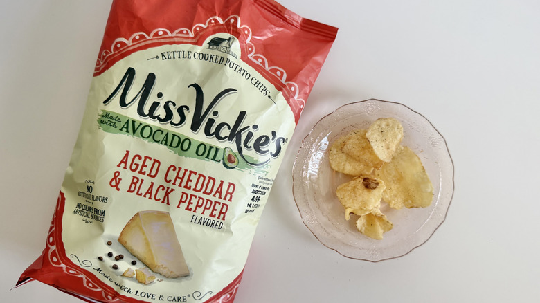 Bag of cheddar and pepper chips