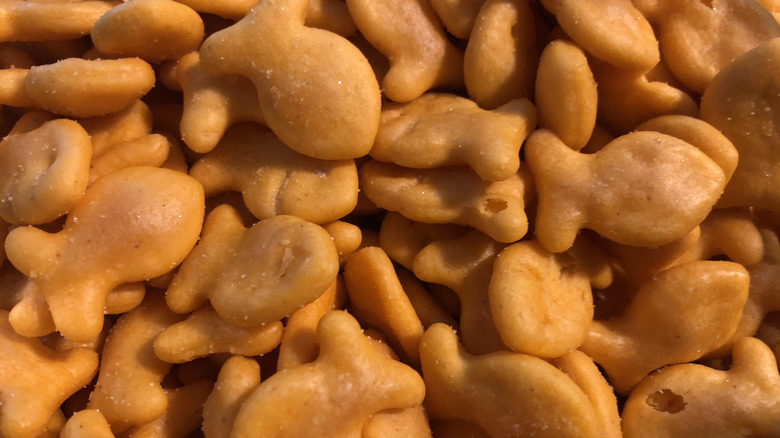 Goldfish crackers as background image