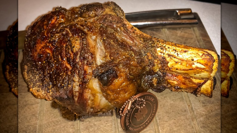 Del Frisco's steak on a board