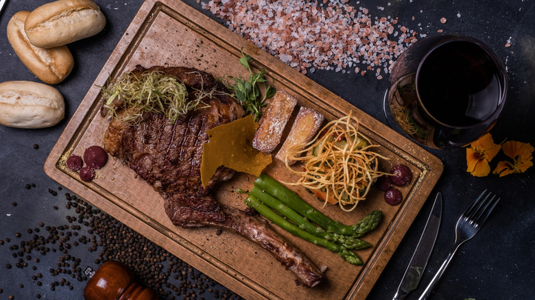 Grilled tomahawk beef steak