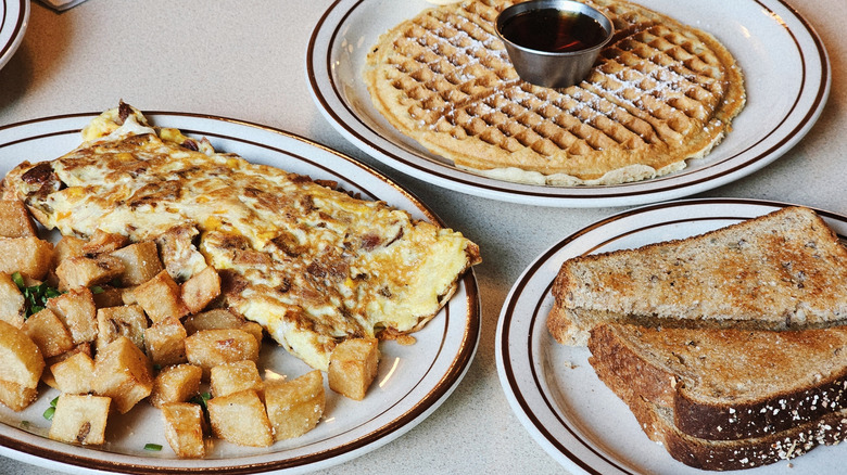 Waffle House meal on table