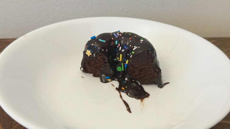 Nothing Bundt Cakes Galactic Brownie Cake cut in half