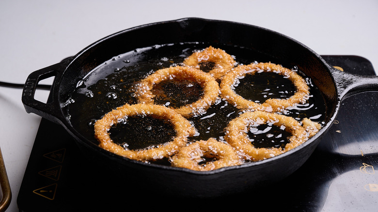 frying onions in oil