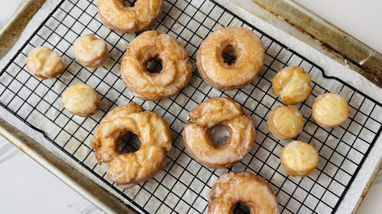 Glazed old-fashioned doughnuts
