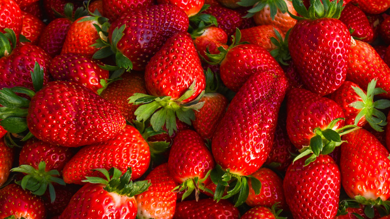 Scattered strawberries