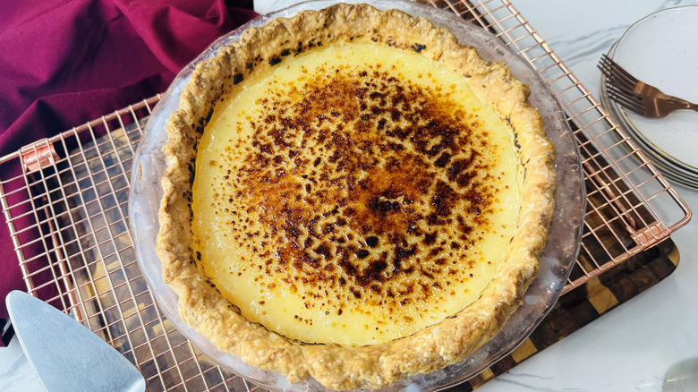 Bruleed sugar cream pie