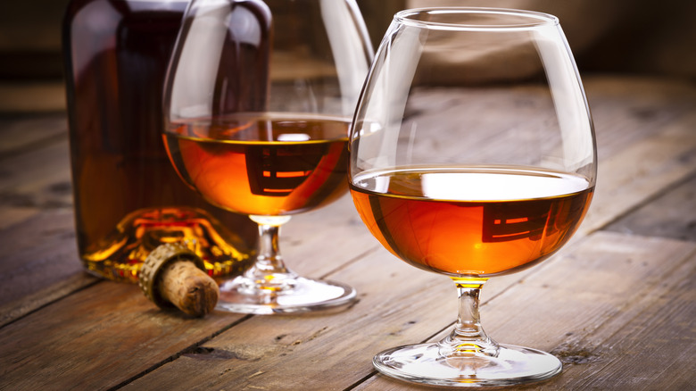 Two snifter glasses of brandy
