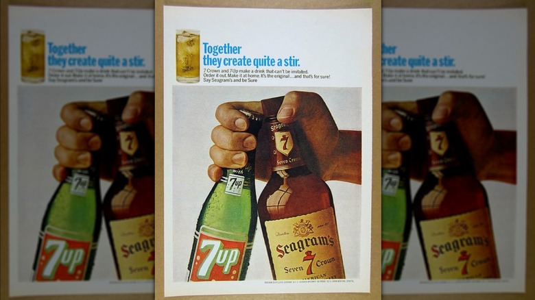 vintage poster of 7 up and seagrams 7
