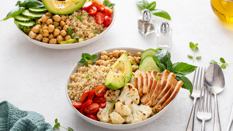 high protein lunch bowl