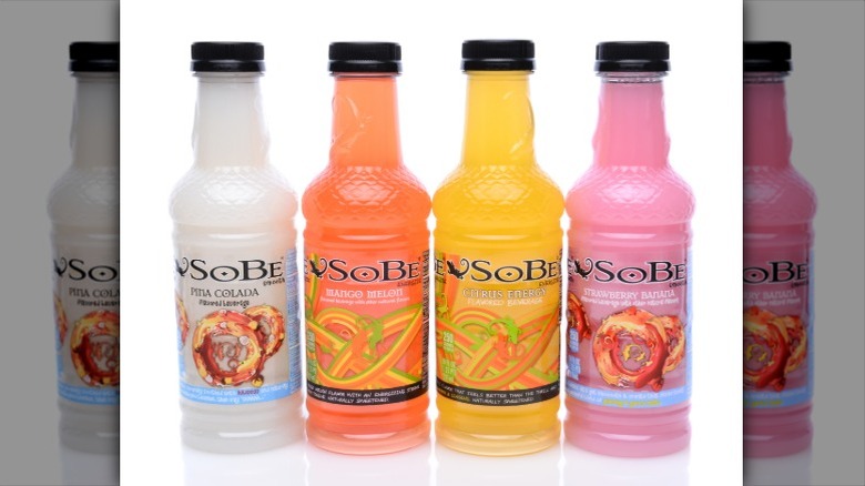 Bottles of Sobe beverages