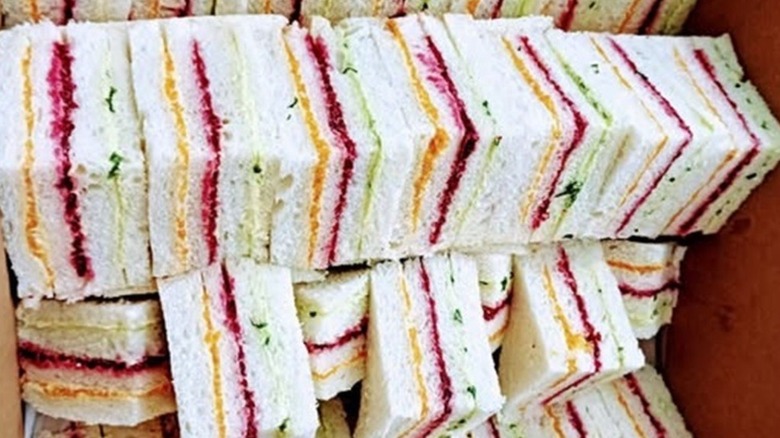 box of ribbon sandwiches