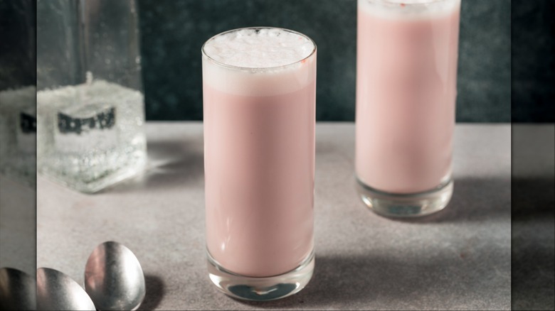 A strawberry egg cream