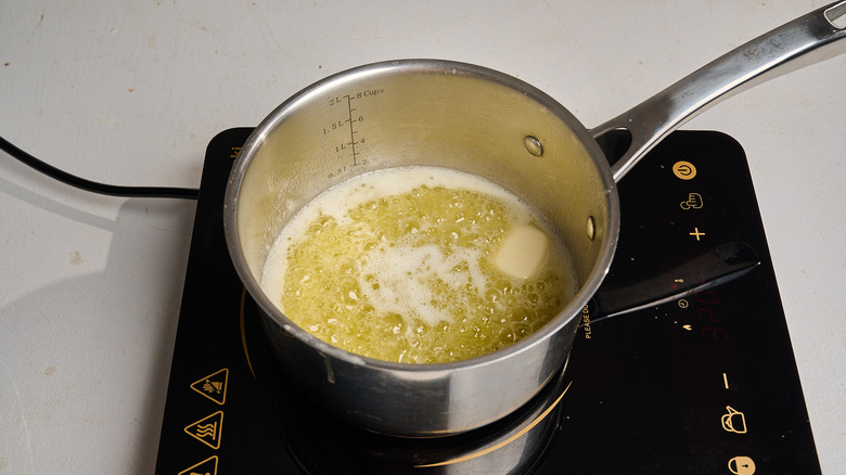 melting butter in a pot