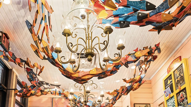 Ceiling decor at Chuy's restaurant