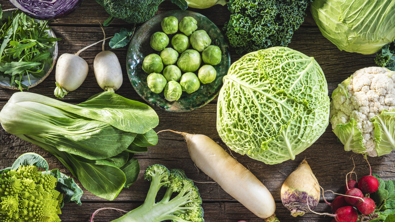 Assortment of cruciferous vegetables