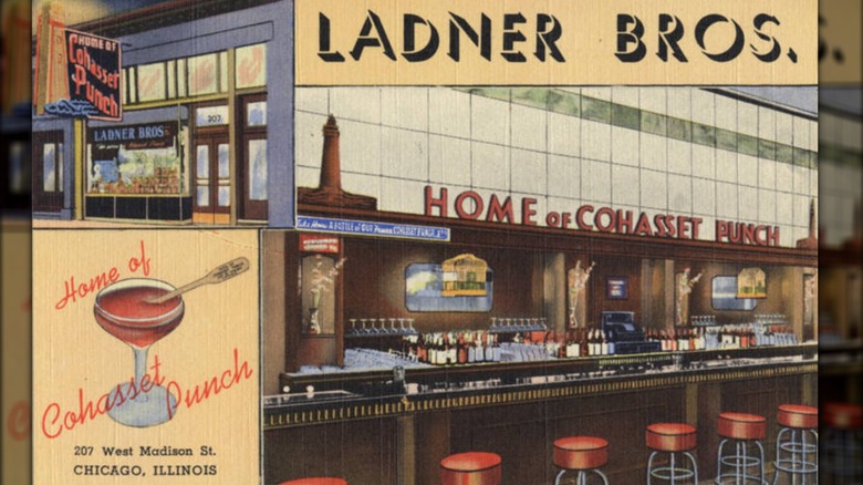Old postcard featuring Ladner Bros., home of Cohasset Punch
